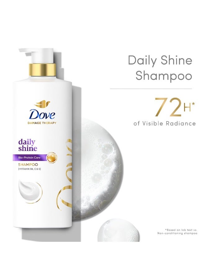 دوف شامبو دوف ديلي شاين 650 مل || للشعر التالف أو المجعد || يجعل الشعر ناعماً ولامعاً - شامبو يومي لطيف للرجال والنساء - Image 2